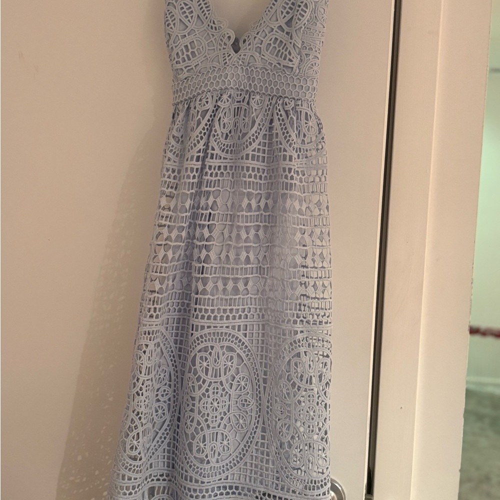 Bardot Light Blue Lace Midi Dress